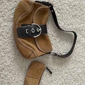 Coach suede, purse, and wallet. Excellent condition.